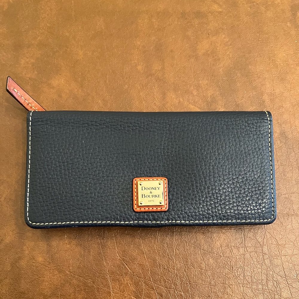 Dooney & Bourke Navy Blue Pebbled Leather Wallet